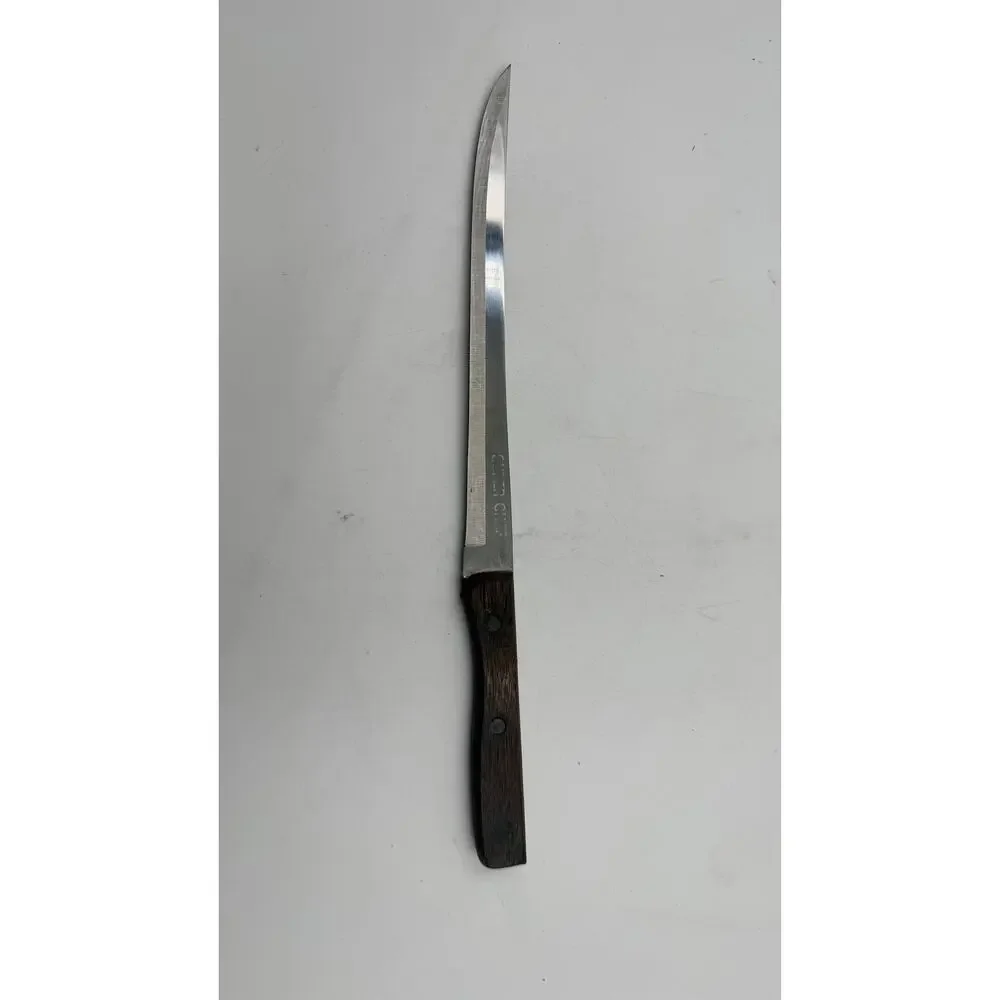 Vintage Super-Chef Everbrite S.STEEL carving knife 10.5 Inch Japan Wood Handle